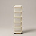 5-Tier Cream Plastic Rolling Storage with Drawers by Zodiya