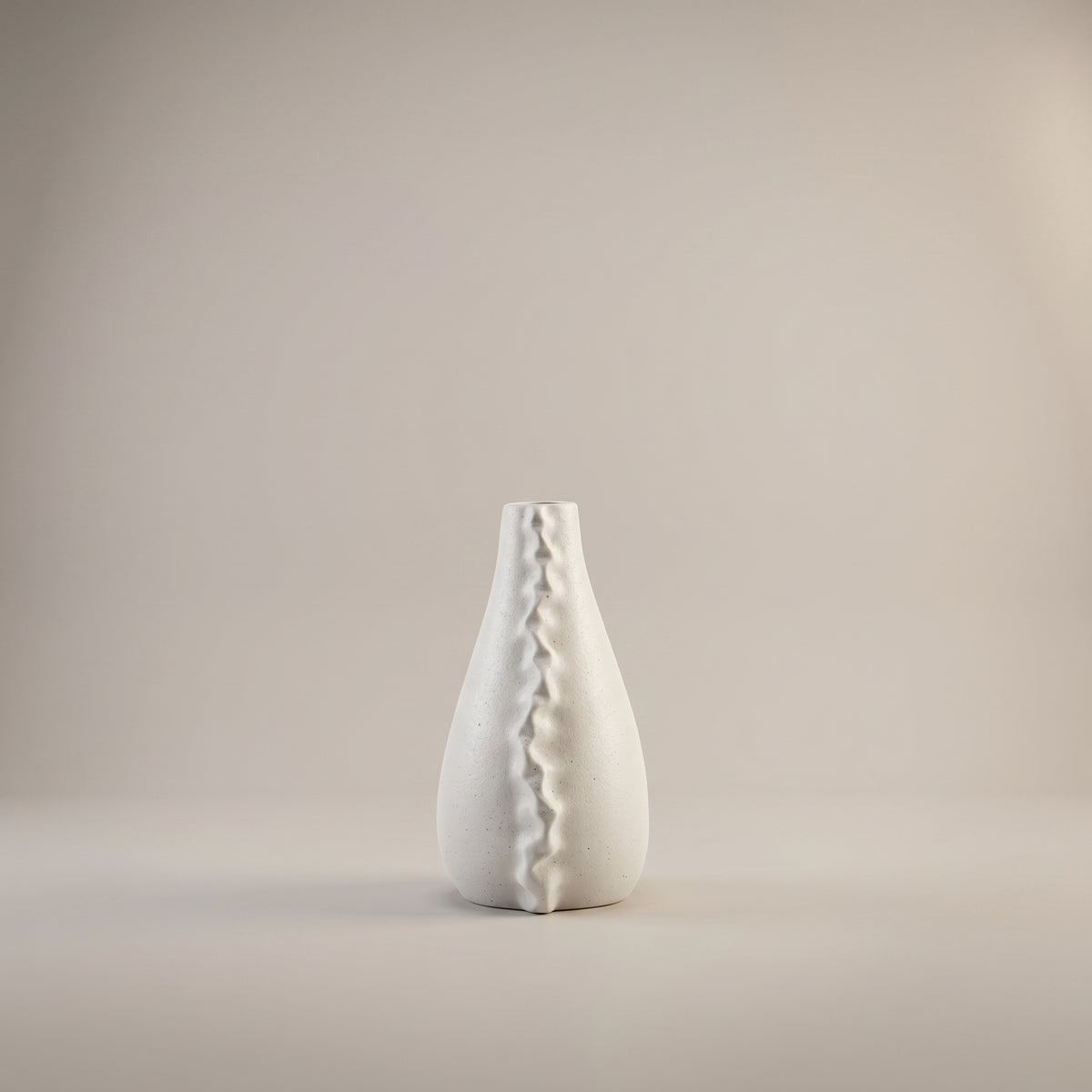 White Ceramic Flower Vase (Small) by Zodiya