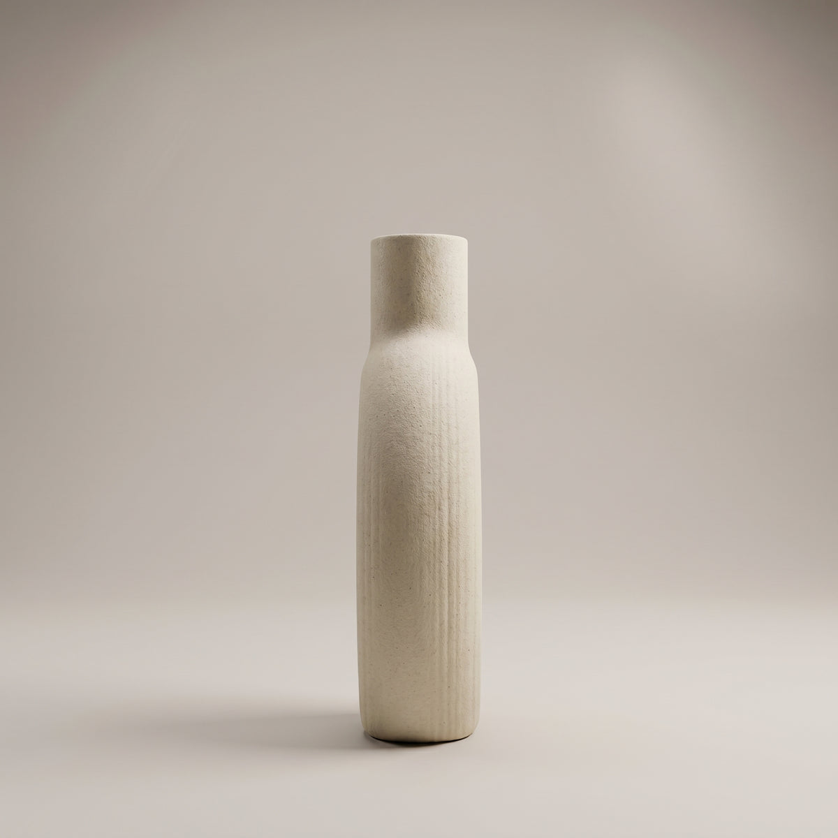 Beige Round Ceramic Flower Vase by Zodiya
