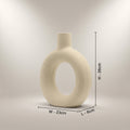 Beige Round Ceramic Flower Vase by Zodiya