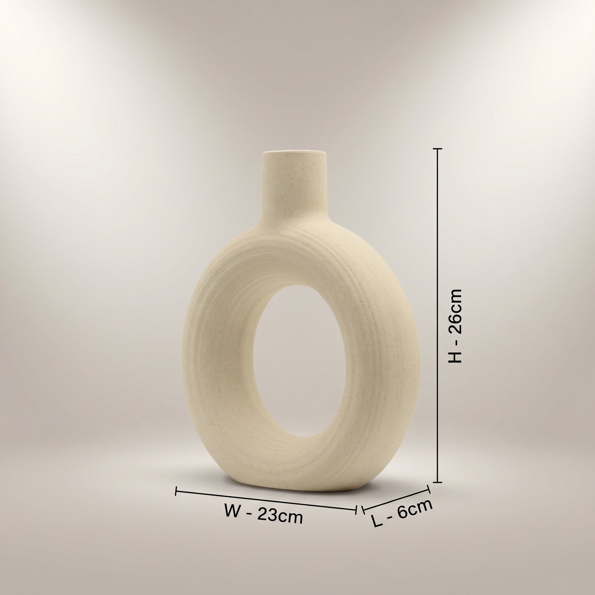 Beige Ring Vase by Zodiya-2
