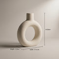 Beige Round Ceramic Flower Vase (Large) by Zodiya
