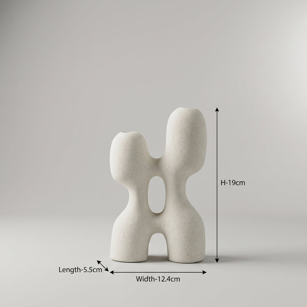 White Ceramic Vase (Double Spout) by Zodiya