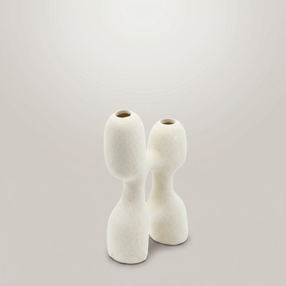 White Ceramic Vase (Double Spout) by Zodiya