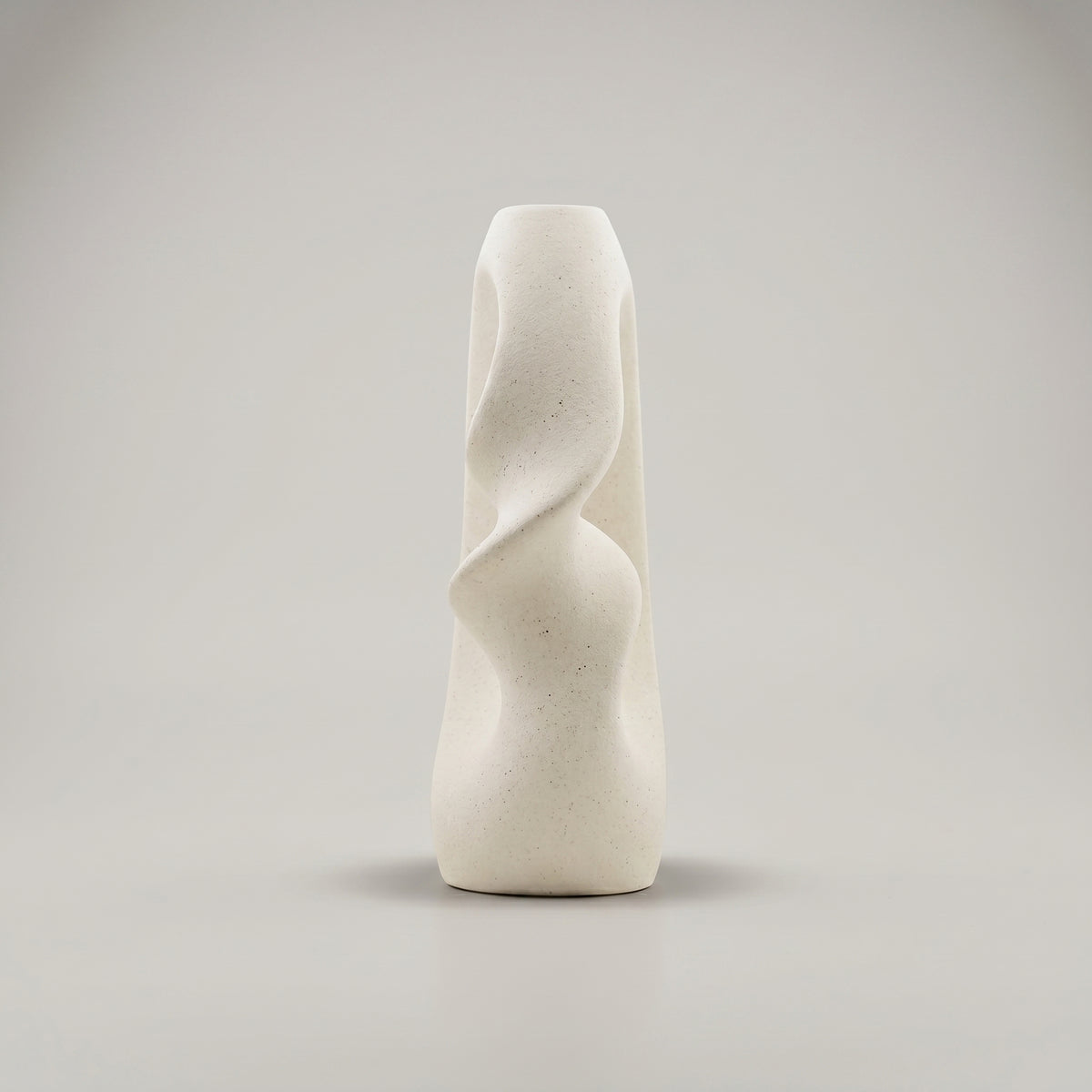 White Ceramic Flower Vase (Hollow, Ring) by Zodiya