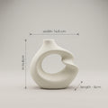 White Ring Ceramic Flower Vase (Small) by Zodiya