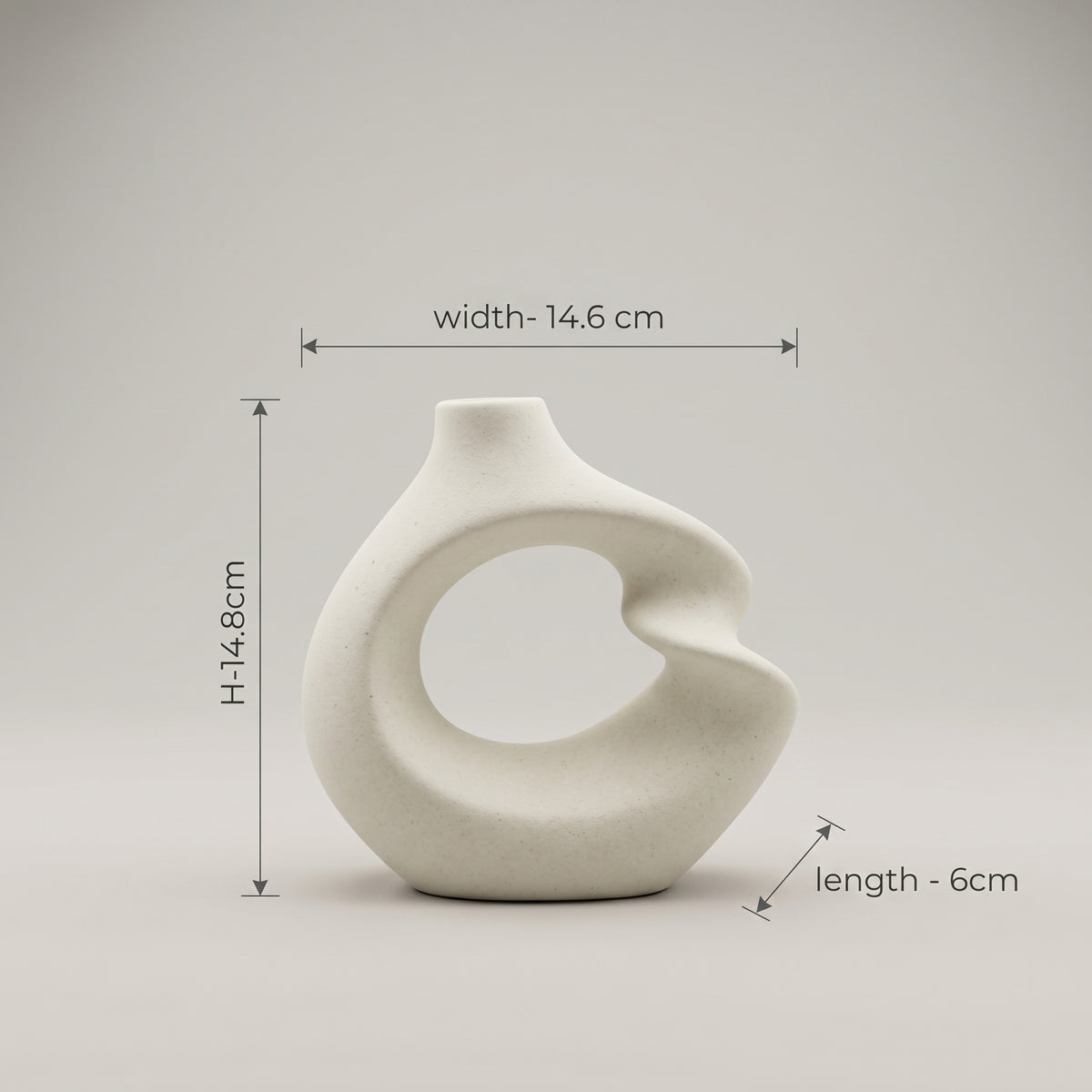 White Ring Ceramic Flower Vase (Small) by Zodiya