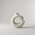 White Ring Ceramic Flower Vase (Small) by Zodiya