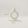 Off-white Circular Ceramic Ring Vase (small) by Zodiya