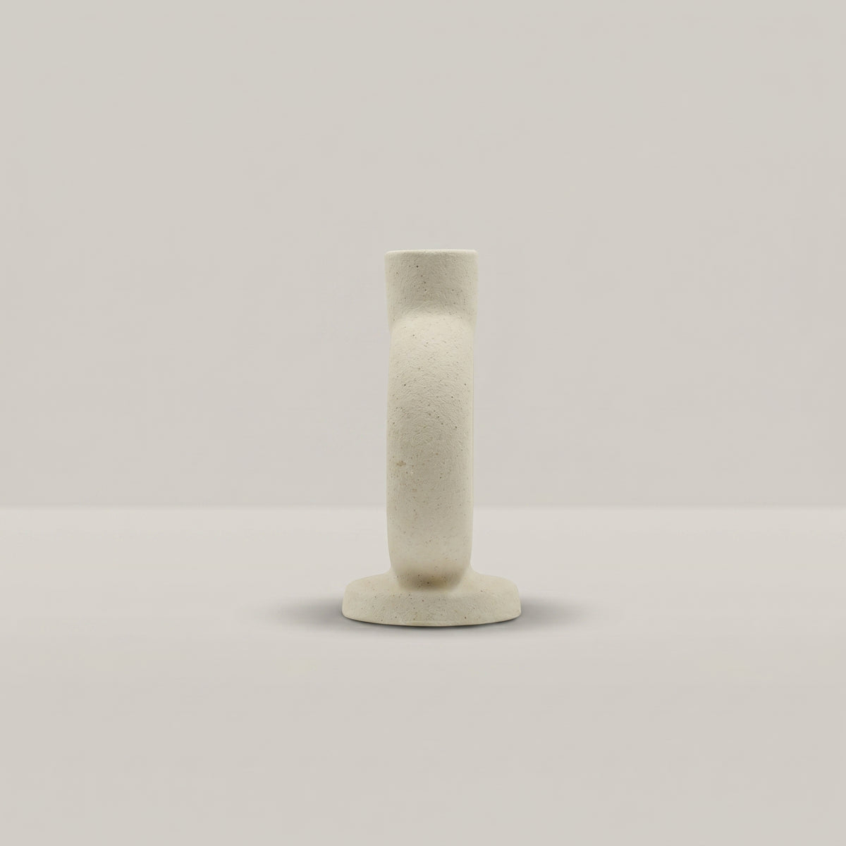 Off-white Circular Ceramic Ring Vase (small) by Zodiya