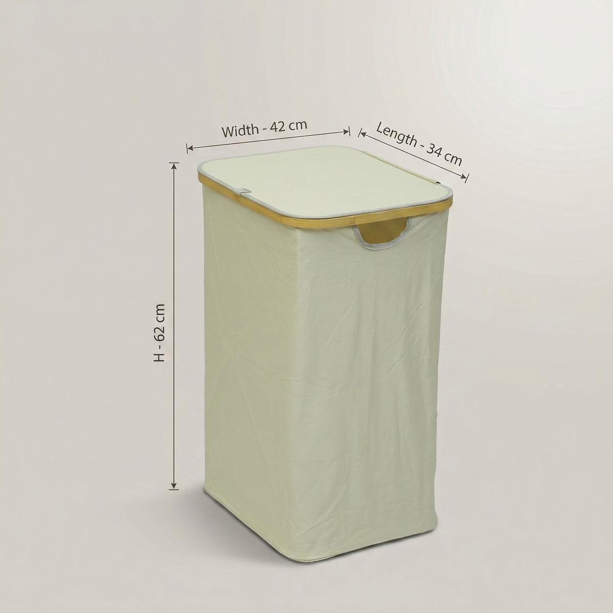 Cream Canvas Laundry Basket With Lid By Zodiya