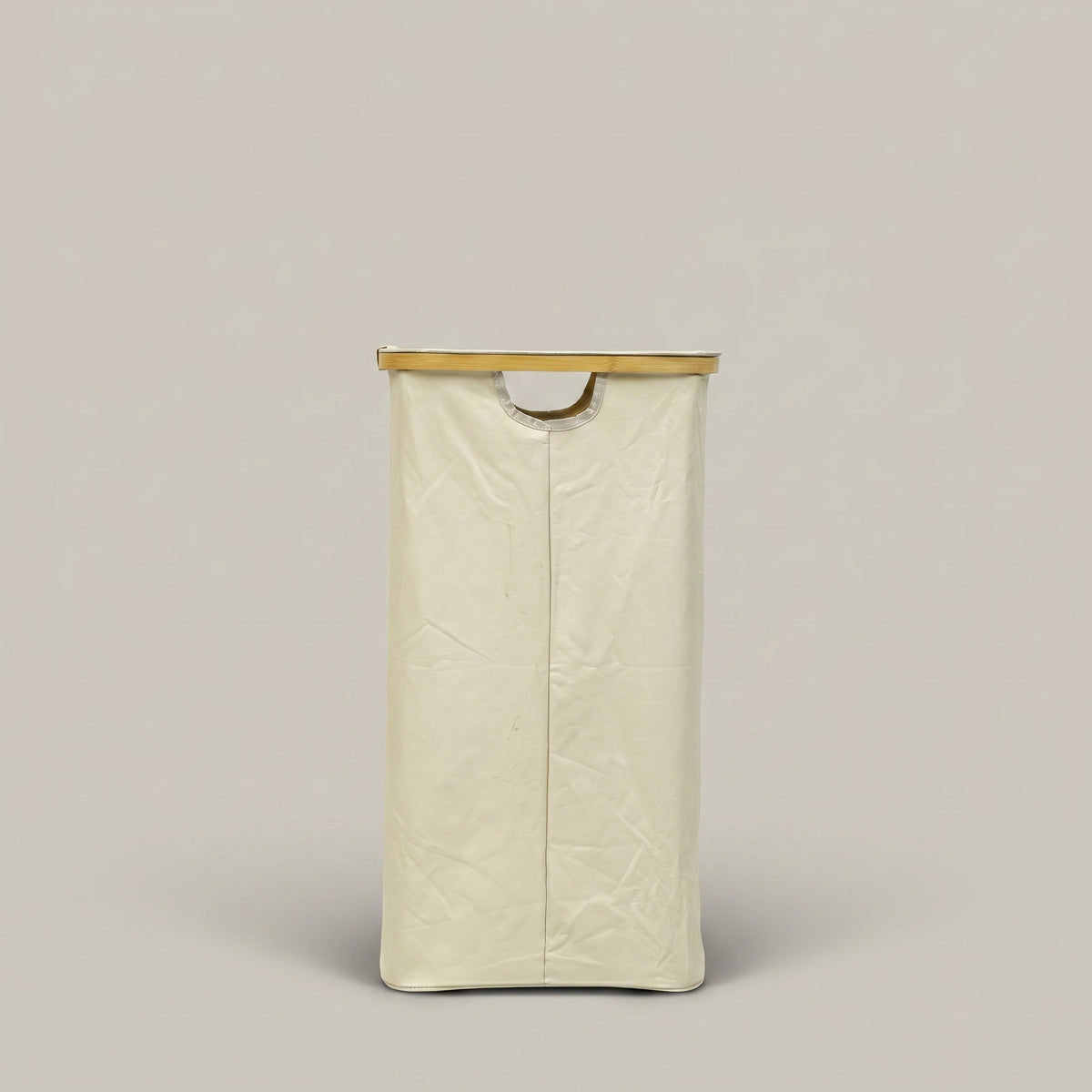 Cream Canvas Laundry Basket With Lid By Zodiya