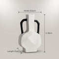 White Ceramic Flower Vase with Handles By Zodiya