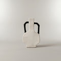 White Ceramic Flower Vase with Handles By Zodiya