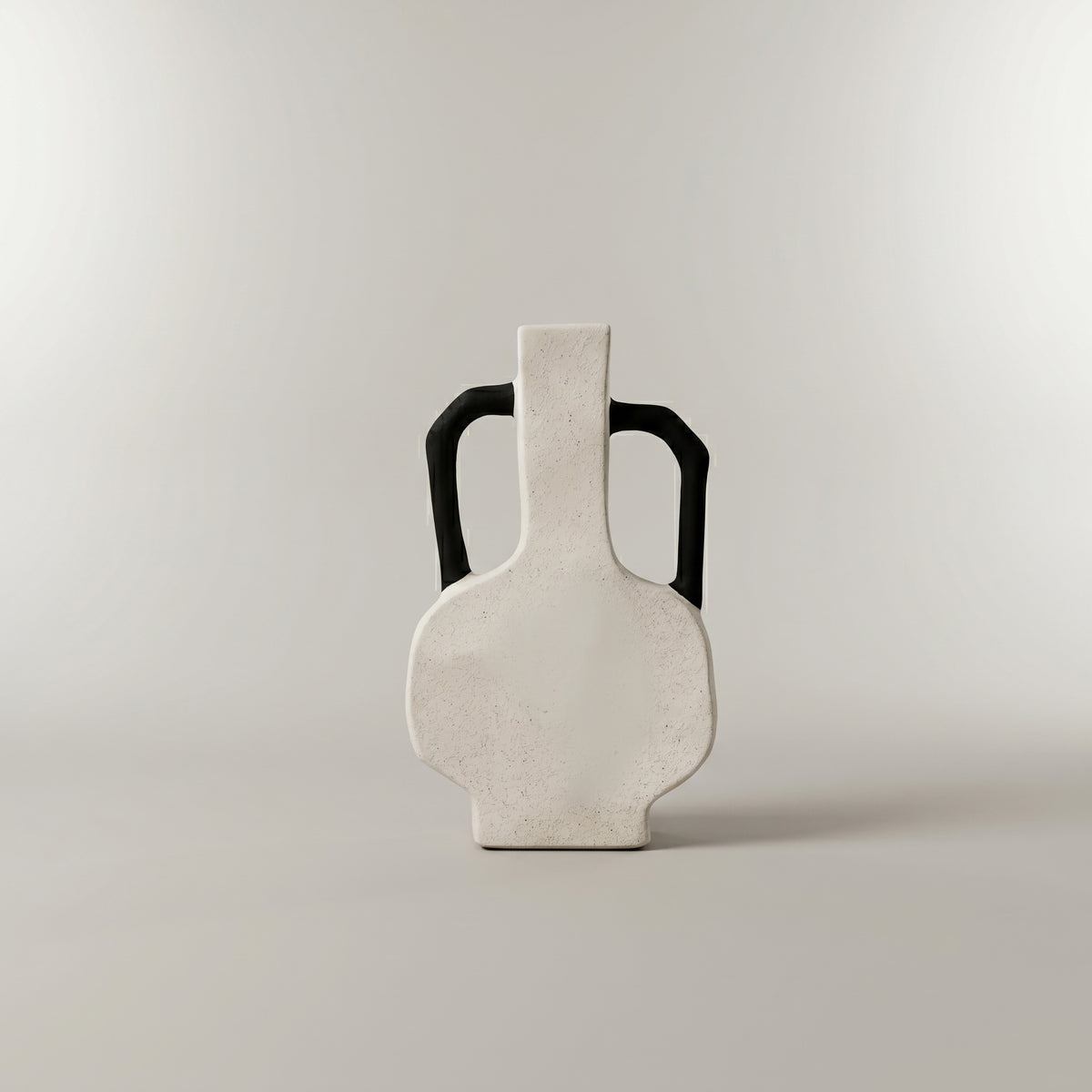 White Ceramic Flower Vase with Handles By Zodiya