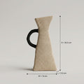 Beige Ceramic Pitcher Vase with Black Handle By Zodiya