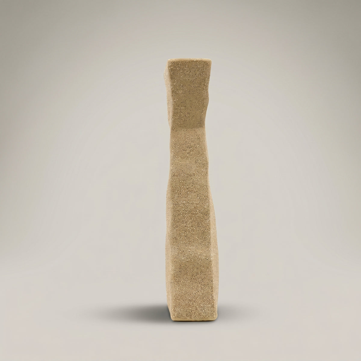 Beige Ceramic Pitcher Vase with Black Handle By Zodiya