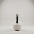 White Ceramic Pitcher Vase ( Black Handle) by Zodiya