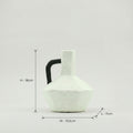 White Ceramic Pitcher Vase ( Black Handle) by Zodiya