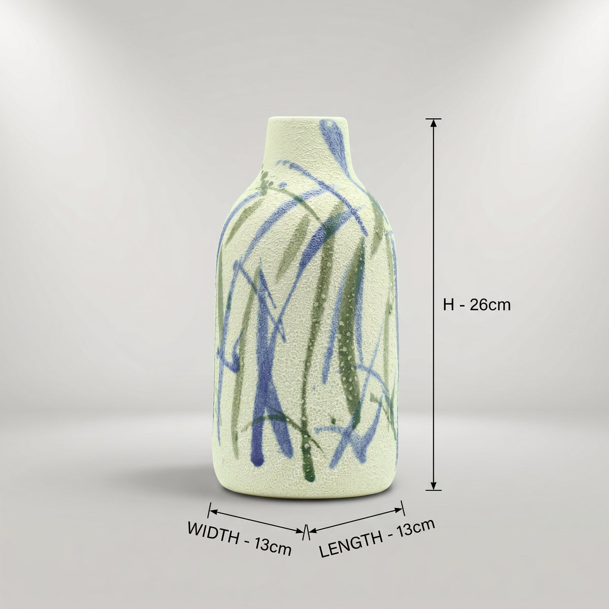 Painted Ceramic Flower Vase (Blue) By Zodiya