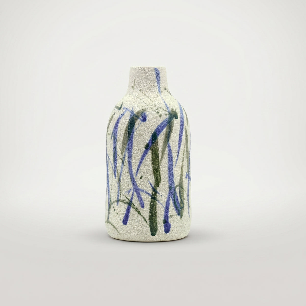 Painted Ceramic Flower Vase (Blue) By Zodiya