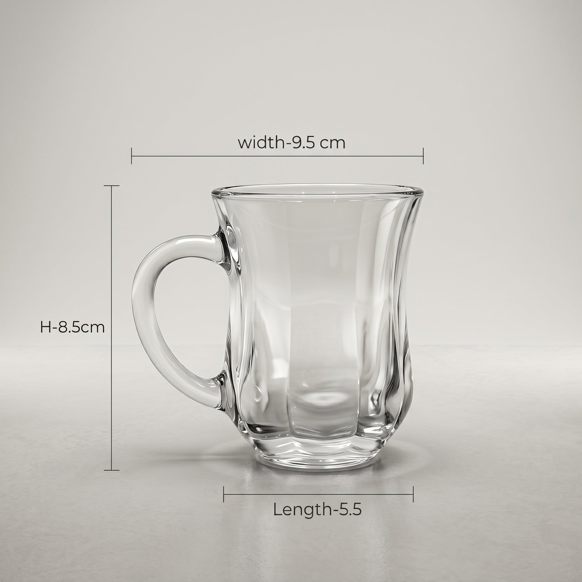 Glass Cup Set Of 6 By Zodiya