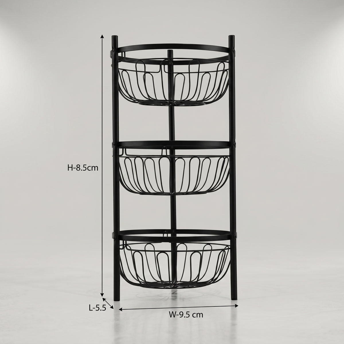 Black Metal Vegetable Organiser Rack By Zodiya