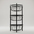Black Metal Vegetable Organiser Rack By Zodiya