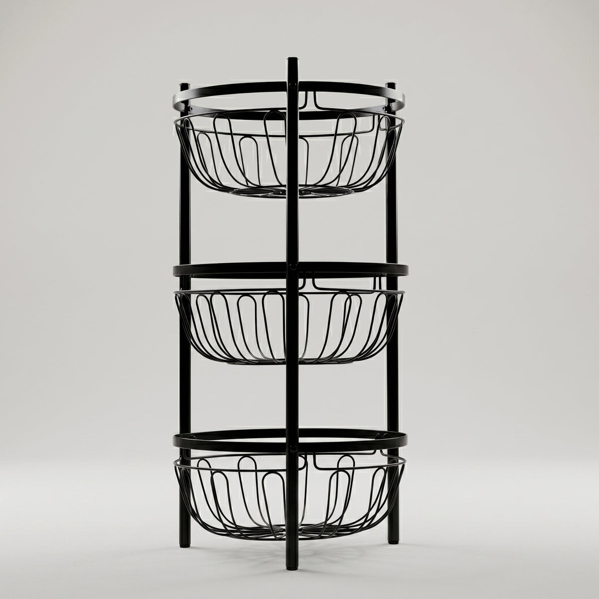 Black Metal Vegetable Organiser Rack By Zodiya
