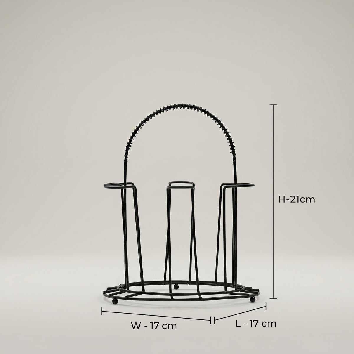 Black Metal Glass Holder By Zodiya