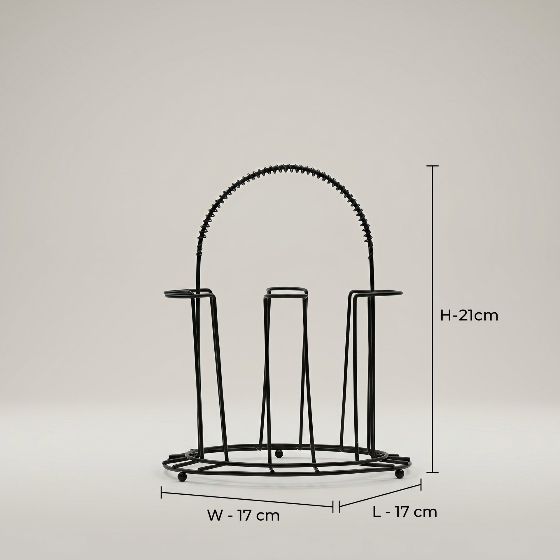 Black Metal Glass Holder By Zodiya