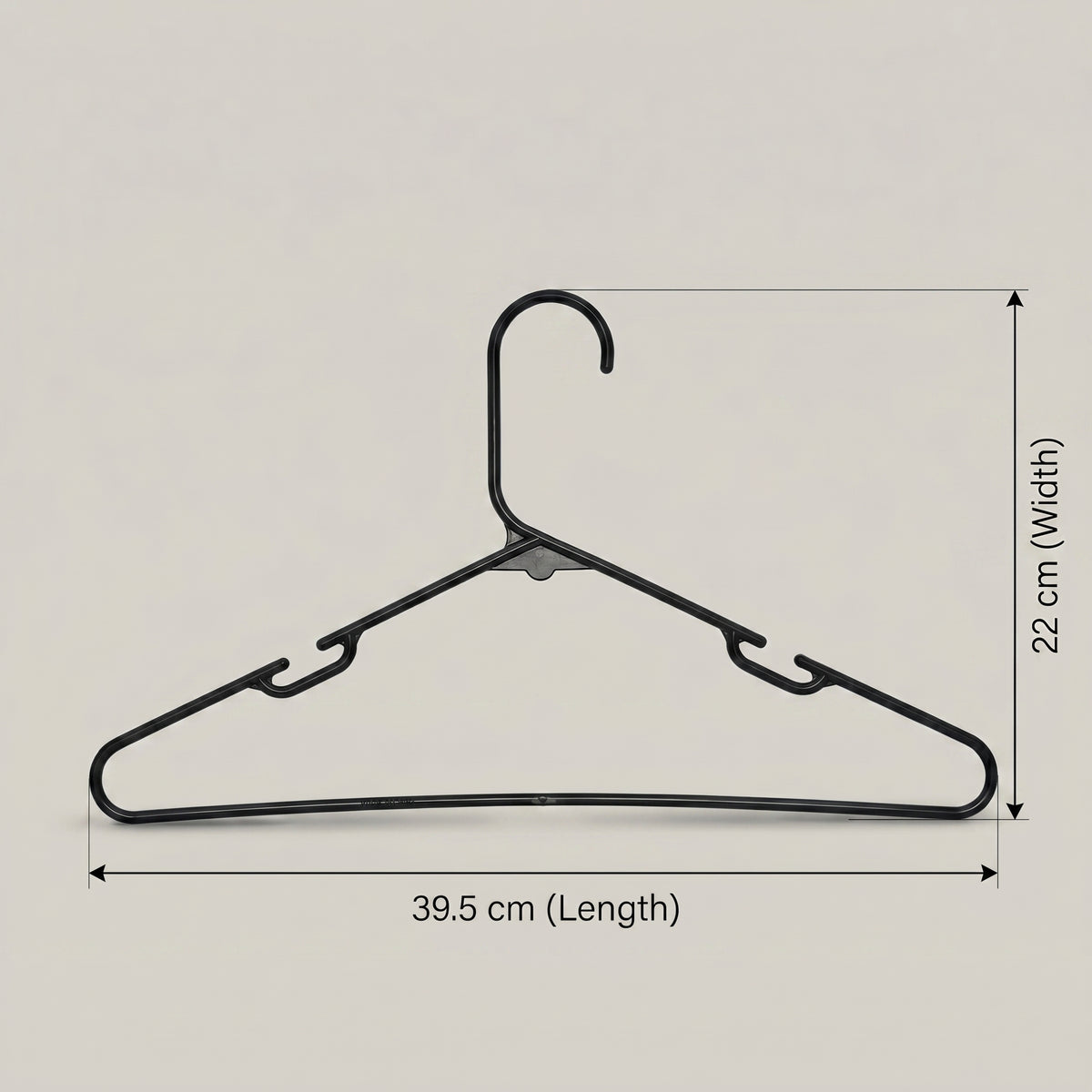 Black Plastic Cloth Hanger Set Of 10 By Zodiya
