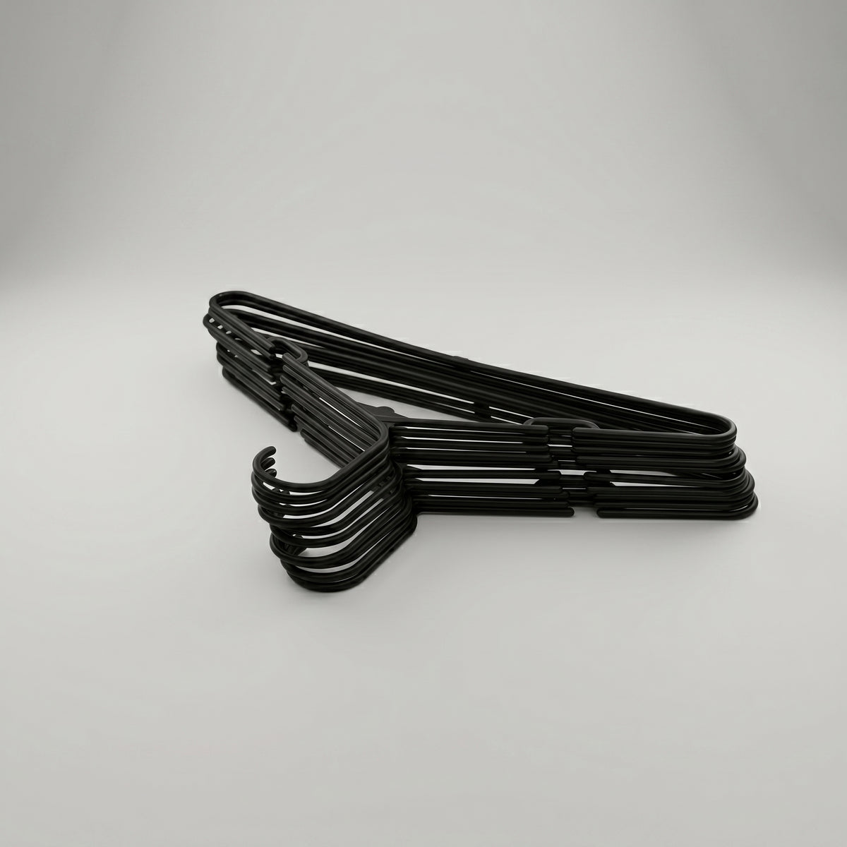 Black Plastic Cloth Hanger Set Of 10 By Zodiya