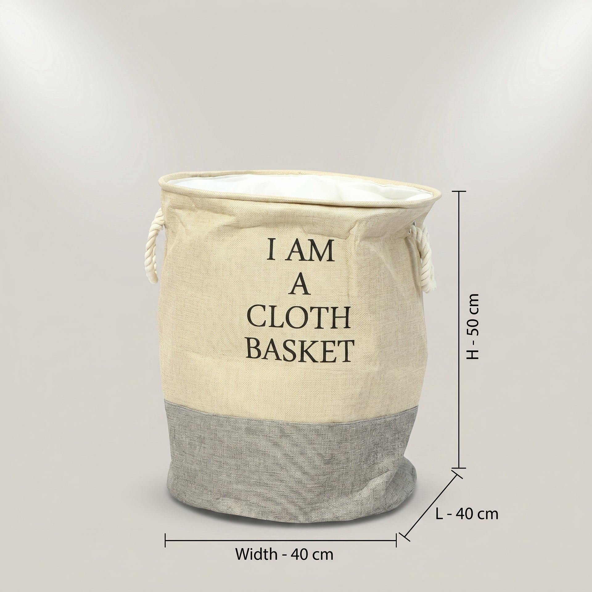 Beige Cloth Laundry Bag by Zodiya