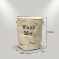 Beige Fabric Laundry Basket with White Rope Handles by Zodiya