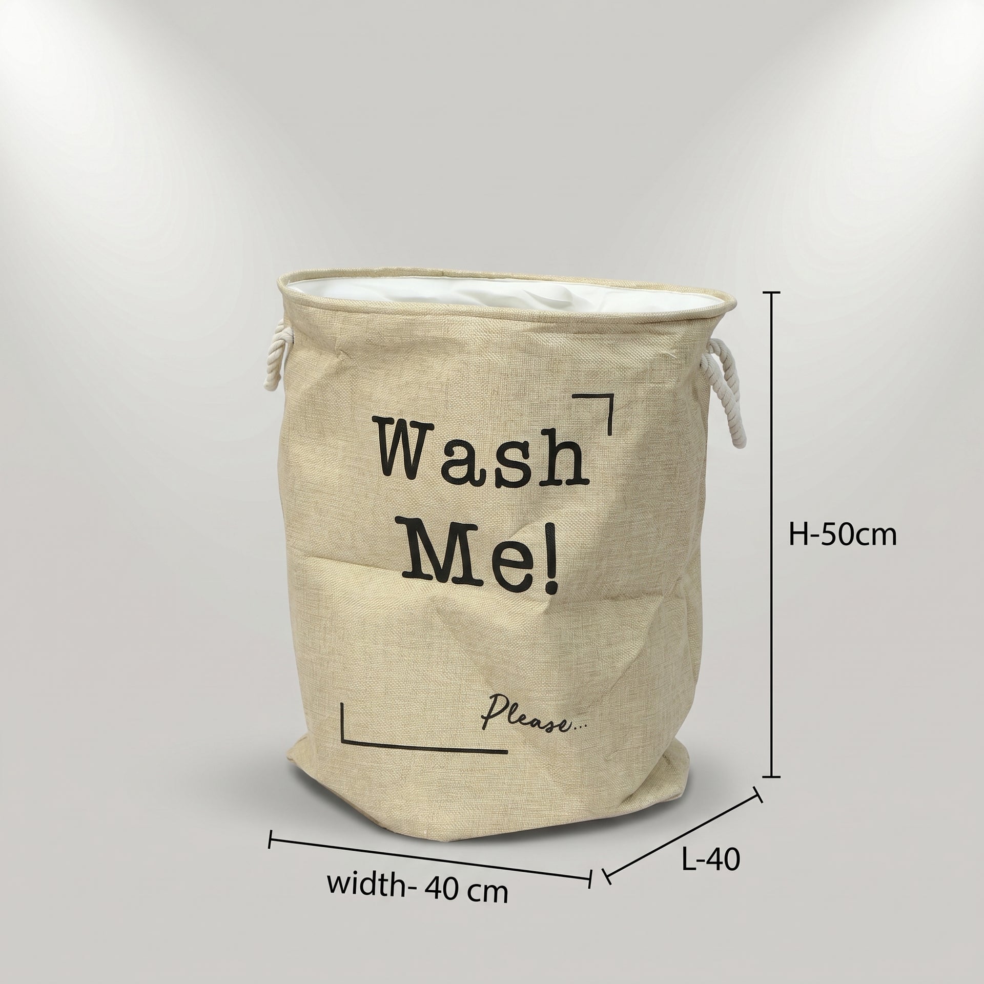 Beige Plastic Laundry Bag By Zodiya