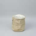 Beige Fabric Laundry Basket with White Rope Handles by Zodiya
