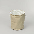 Beige Fabric Laundry Basket with White Rope Handles by Zodiya