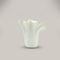 White Ceramic Flower Vase( Gold Border) by Zodiya