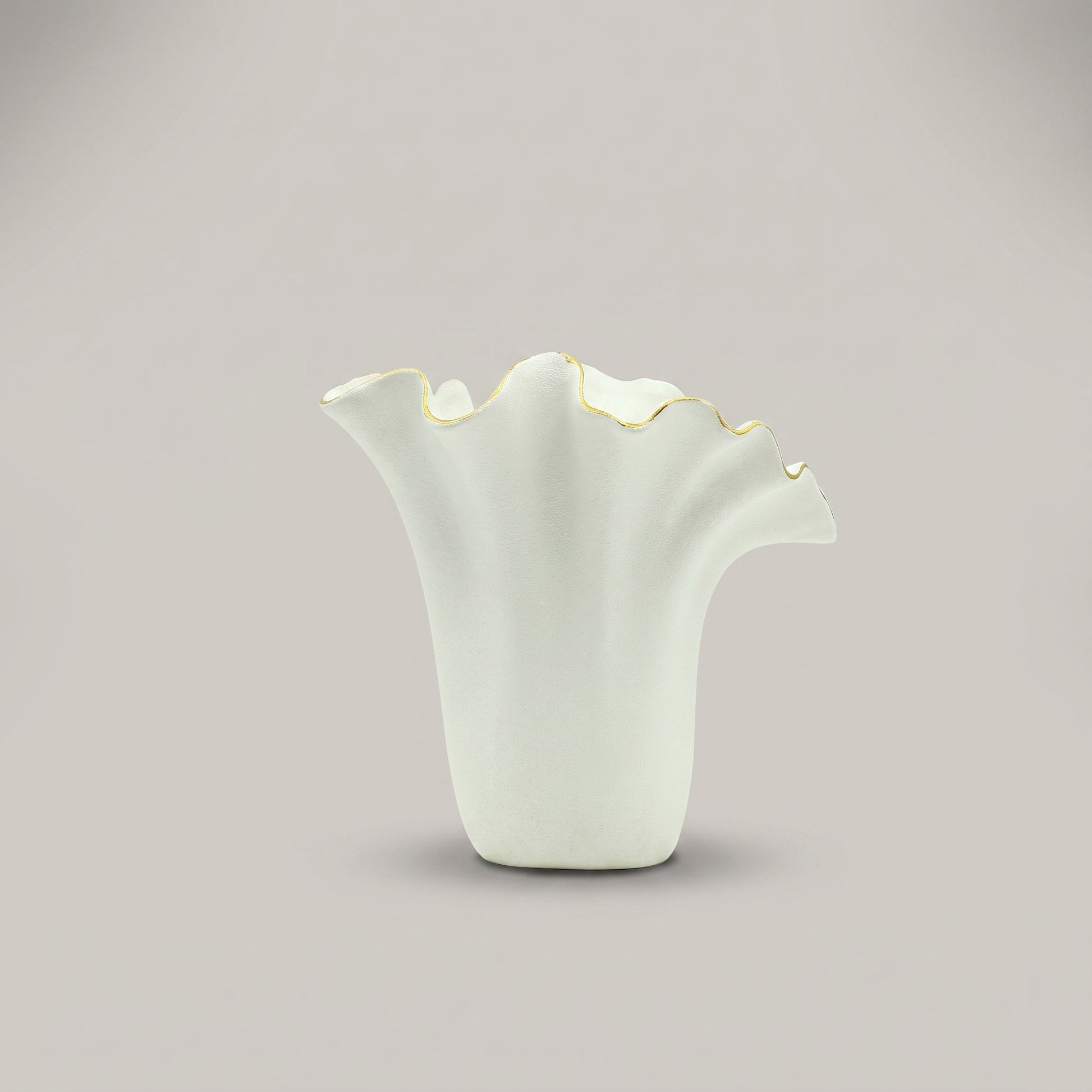 White and Gold Ceramic Vase by Zodiya-5