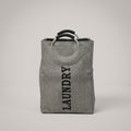 Grey Linen Laundry Bag with Ring Handles By Zodiya