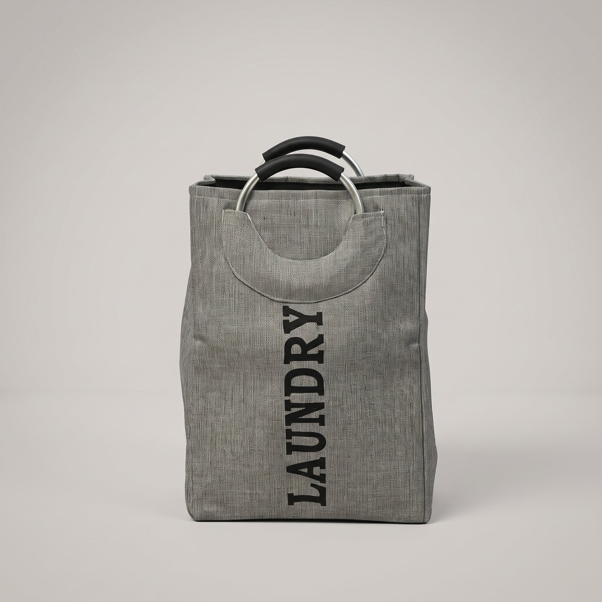Grey Open Top Laundry Bag By Zodiya-3