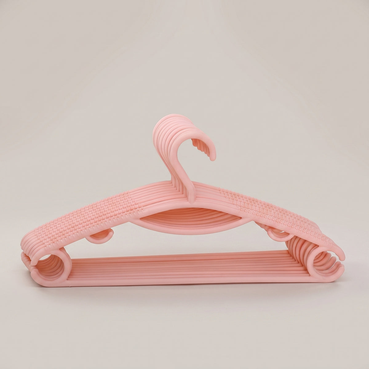Peach Plastic Cloth Hanger Set Of 10 By Zodiya