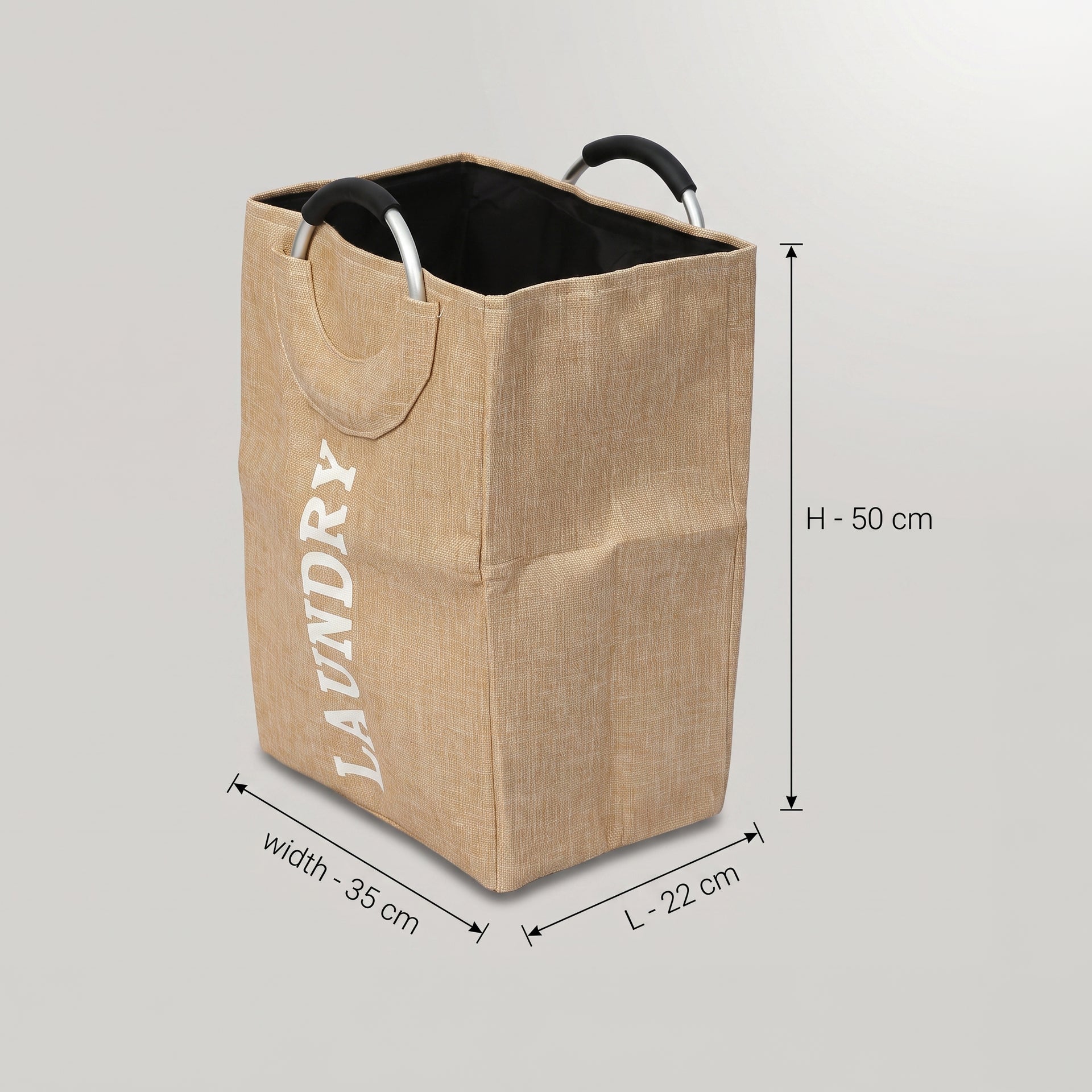 Brown Open Top Laundry Bag By Zodiya