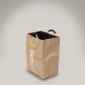 Brown Linen Laundry Bag with Ring Handles By Zodiya
