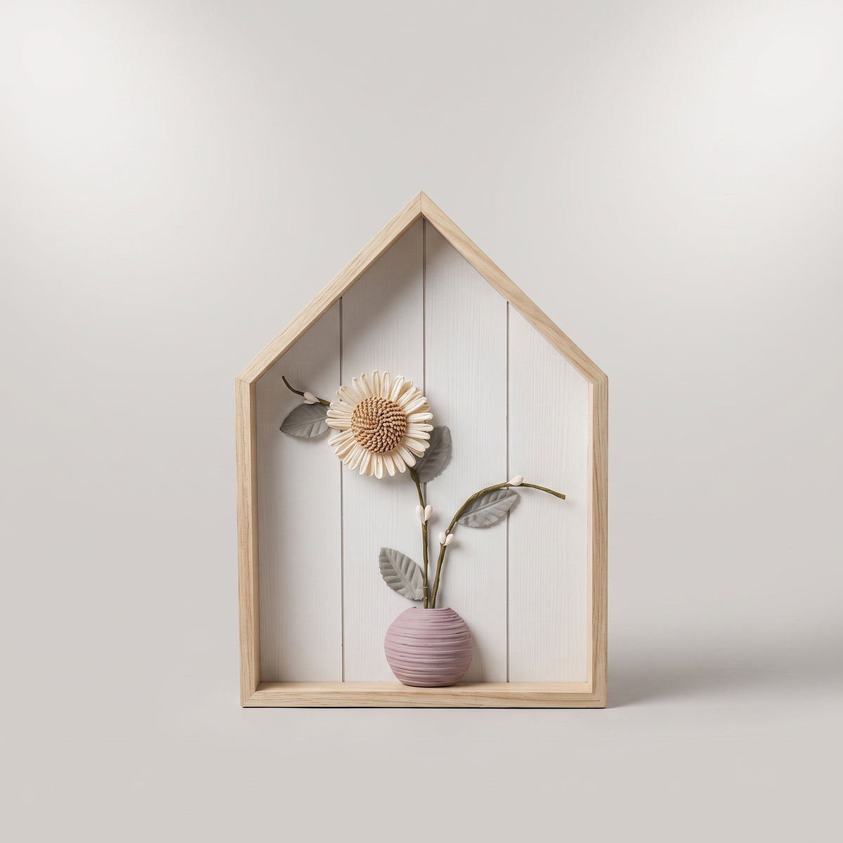 Wooden House Box Floral 3D Wall Decor by Zodiya