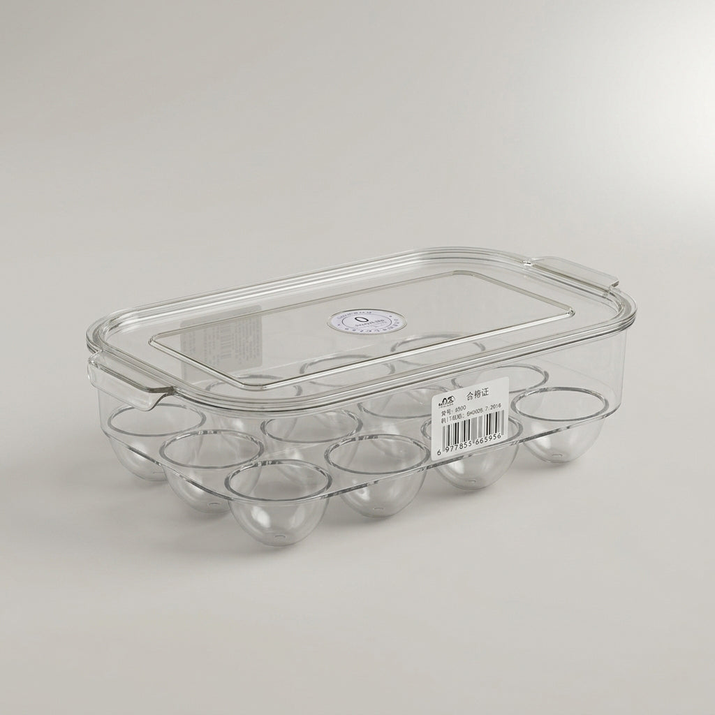 Clear Plastic Egg Storage Box with Lid by Zodiya