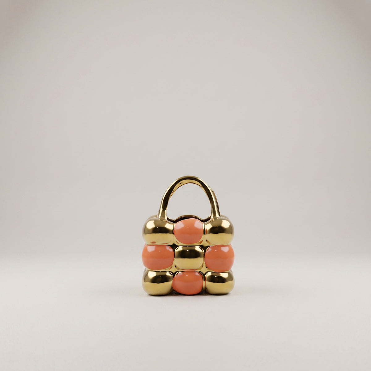Gold Bubble Handbag Ceramic Vase By Zodiya