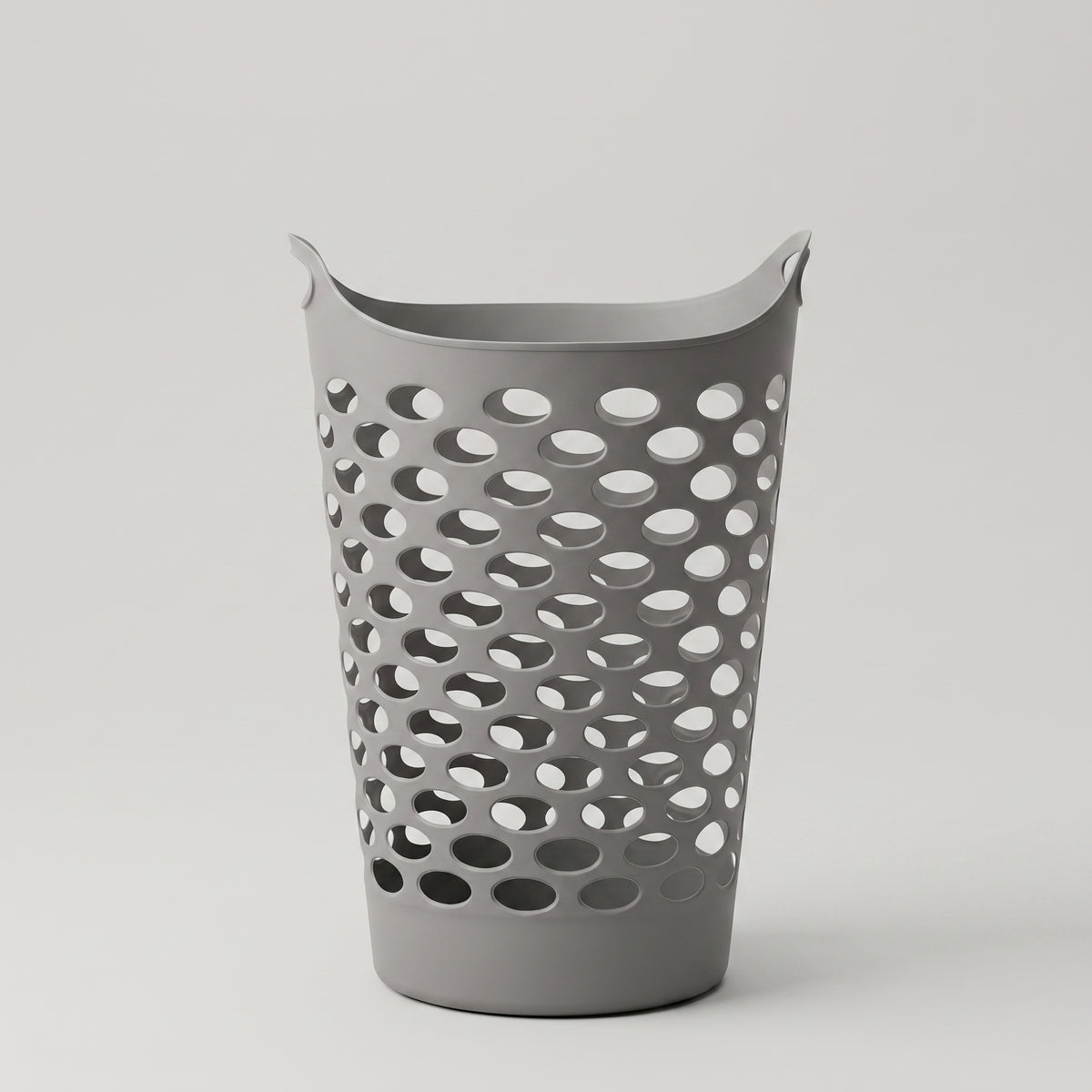 Grey Plastic Large Laundry Basket by Zodiya
