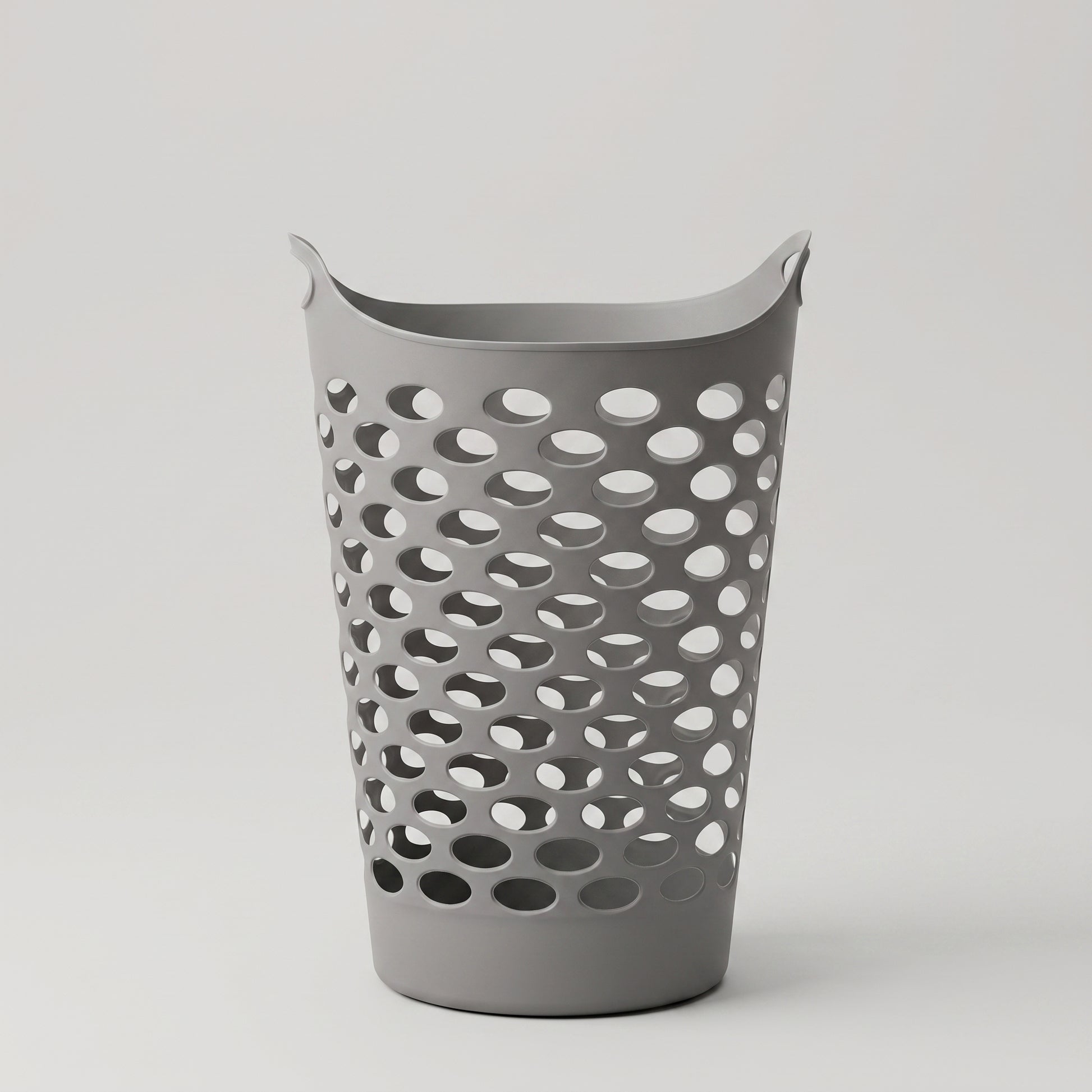 Grey Plastic Large Laundry Basket by Zodiya-5
